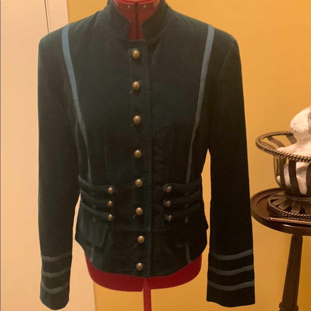 Together Women's Military Style Jacket in Dark Green